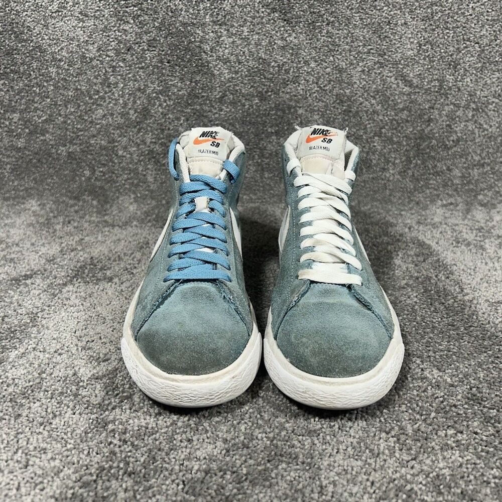 Nike Zoom Blazer Mid SB 864349-404 Men’s Size 6 Cerulean Blue Suede Skate Shoes - Picture 3 of 12